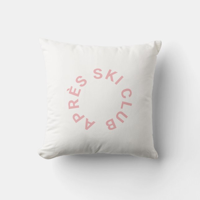Après Ski Club Winter Icy Pink Ski Crest Cushion (Front)
