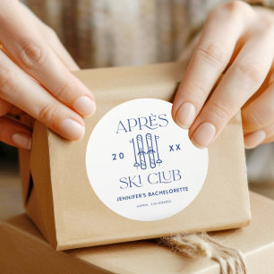 Apres Ski Club Winter Ski Bachelorette Party  Classic Round Sticker