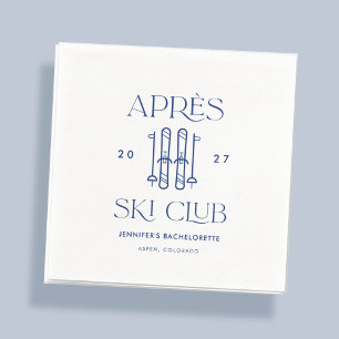 Apres Ski Club Winter Ski Bachelorette Party Favou Napkin