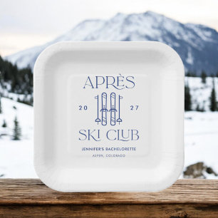 Apres Ski Club Winter Ski Bachelorette Party Favou Paper Plate