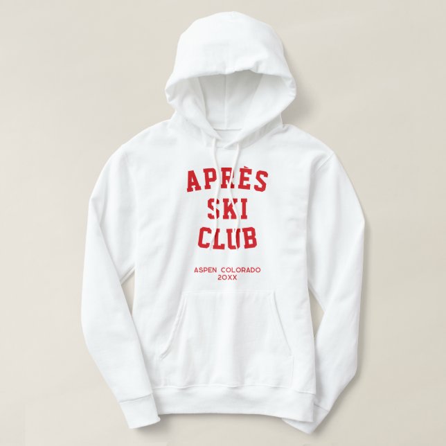 Après ski Club Winter Ski trip Matching Group Ski Hoodie (Design Front)