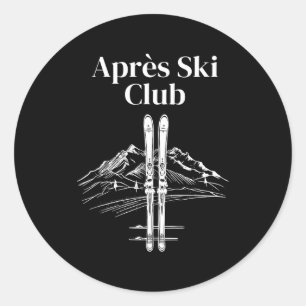 Apres ski club winter sports skiing trip vibesApre Classic Round Sticker