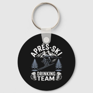 Apres Ski Drinking Team Skiing Snowboarding Skier Key Ring