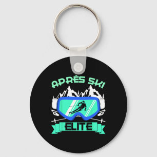 Apres Ski Elite Skiing Snowboarding Ski Bunny Ski Key Ring
