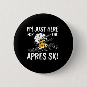 Apres Ski Funny Skier Winter Sport Skiing Gift 6 Cm Round Badge