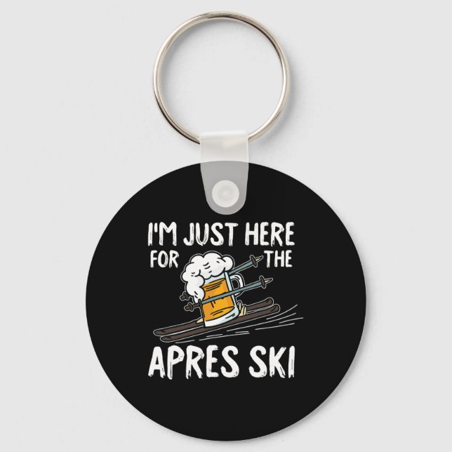 Apres Ski Funny Skier Winter Sport Skiing Gift  Key Ring (Front)