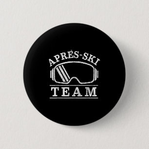 Apres Ski Goggles Party Team Skier Gift 6 Cm Round Badge