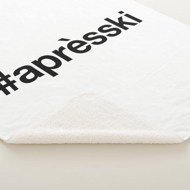 APRES SKI Hashtag Sherpa Blanket (3/4)