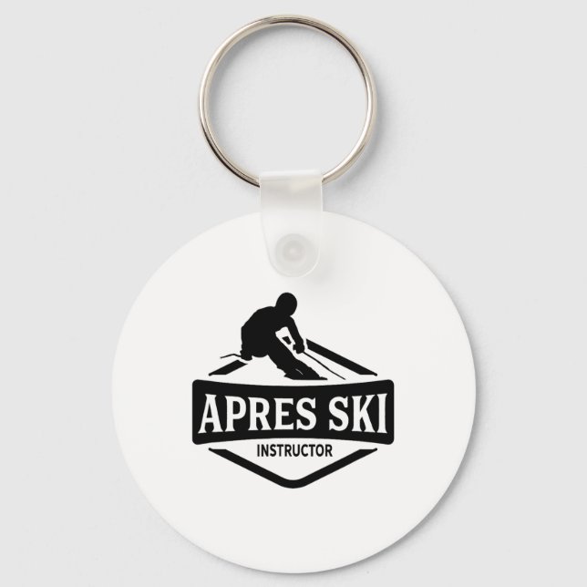 Apres Ski Instructor Party Afterski Skiing Skier  Key Ring (Front)