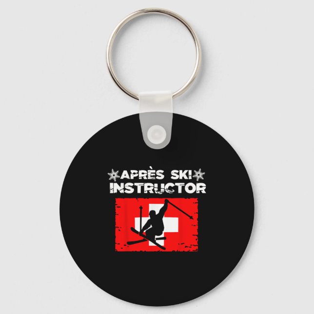 Apres Ski Instructor Party Fun Outfit Wintersport  Key Ring (Front)