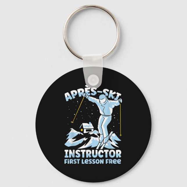 Apres Ski Instructor Skiing _1  Key Ring (Front)