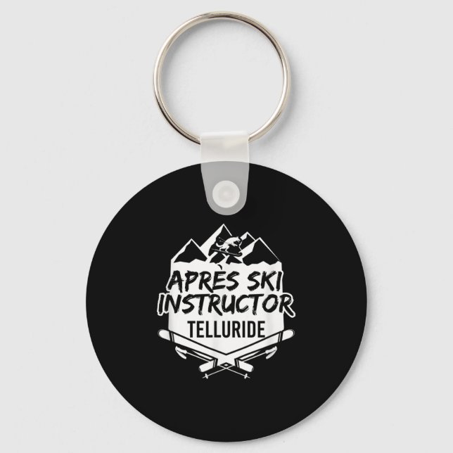 Après-ski Instructor Telluride Mountain Skiing Ski Key Ring (Front)