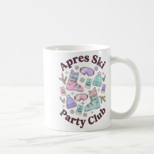 Apres ski party club retro winter skiing vacation coffee mug