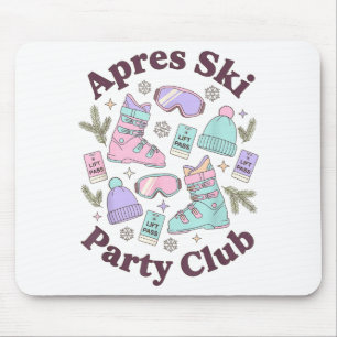Apres ski party club retro winter skiing vacation mouse pad