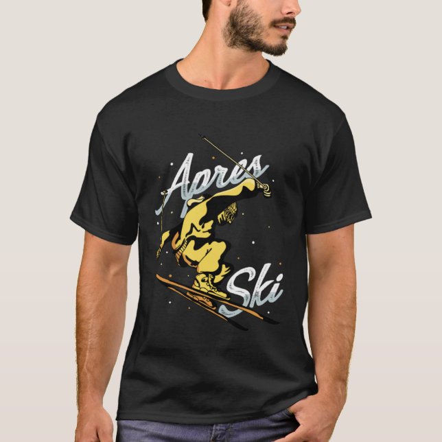 Apres Ski Party Skiing Ski Mountains  Ski Rider T-Shirt (Front)