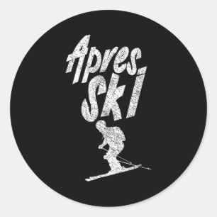 Apres ski party squad crew skiing beer skierApres Classic Round Sticker