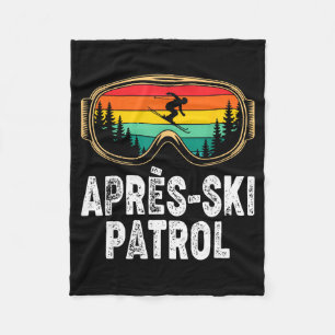 Apres ski patrol skiing goggles snowboarding skier fleece blanket