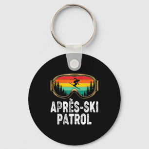 Apres ski patrol skiing goggles snowboarding skier key ring