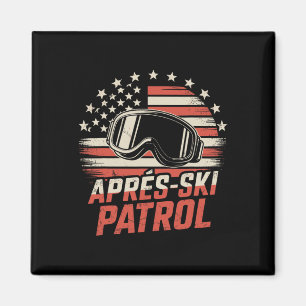 Apres Ski Patrol Usa Flag Magnet