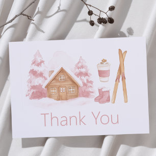 Apres Ski Pink Nesting Baby Shower Thank You Card
