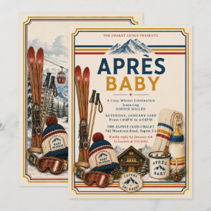 Après Ski Retro Alpine Chalet Baby Shower Invitation