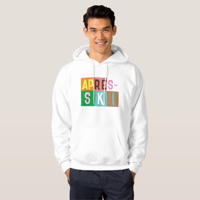 Après-ski Retro Skiers Colour Block  Hoodie (Front Full)
