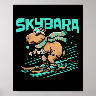 Apres ski ski slope skier piste snow - skiing poster