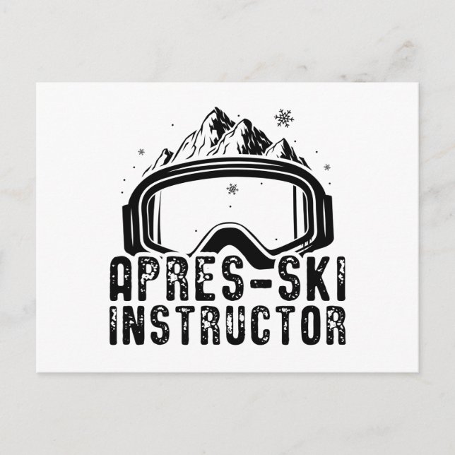 Apres-Ski | Skiers Ski Skiing Mountains Gift Postcard (Front)