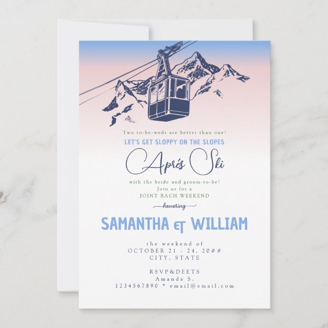 Après Ski Sloppy Slopes Winter Joint Bach Weekend Invitation (Front)