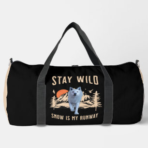 Après Ski Snow Runway Wolf Art Duffle Bag