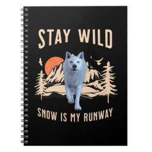 Après Ski Snow Runway Wolf Art Notebook
