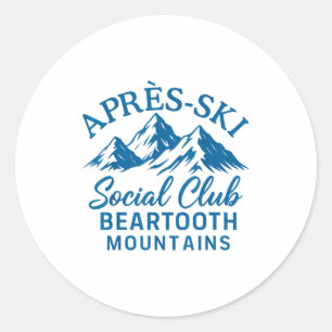 Après ski social club beartooth mountains classic round sticker