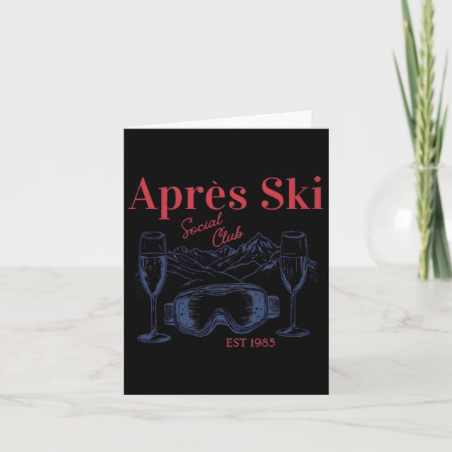 Apres Ski Social Club Drinking Party Womens Winter Card (Front)