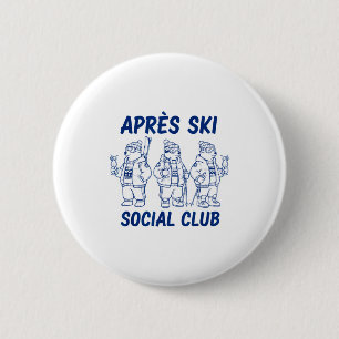 Après ski social club funny skiing ski polar bears 6 cm round badge