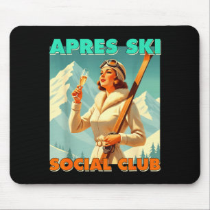 Apres ski social club skiing lover winter sports mouse pad