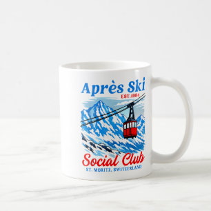Apres ski social club skiing skier snowboard coffee mug