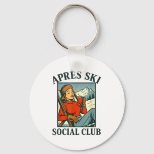 Après ski social club winter retro women vacation key ring