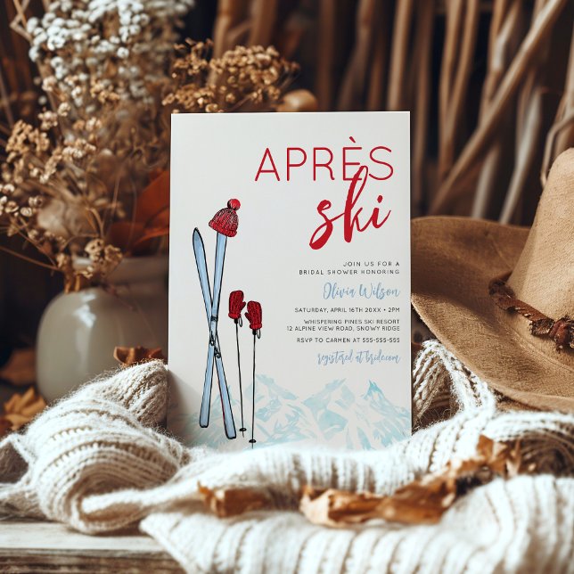 Apres-Ski Watercolor Winter Bridal Shower Invitation (Creator Uploaded)