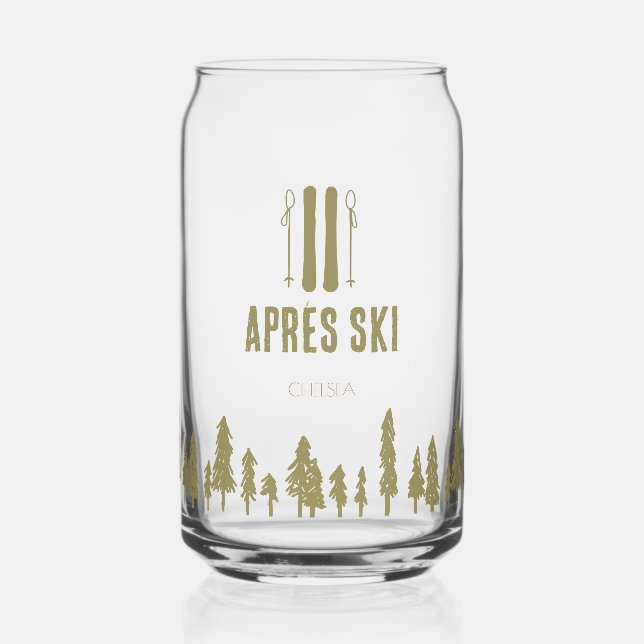 Apres Ski Winter Bachelorette Custom Can Glass (Front)