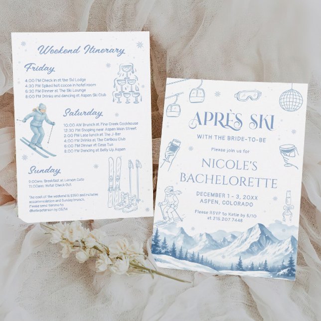 Apres Ski Winter Bachelorette Party  Invitation (Creator Uploaded)