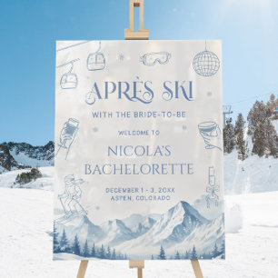 Apres Ski Winter Bachelorette Party Welcome Acrylic Sign