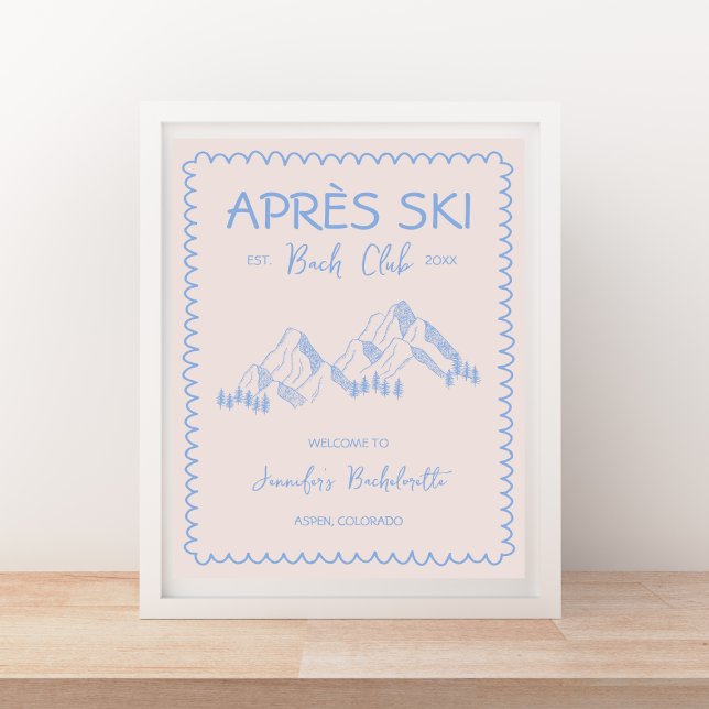 Apres Ski Winter Bachelorette Weekend Welcome Poster (Apres Ski Winter Bachelorette Weekend Welcome Poster)