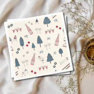 Apres Ski Winter Party Champagne Pink Napkins