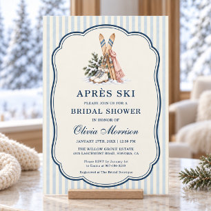 Apres Ski Winter Skiing Bridal Shower Invitation
