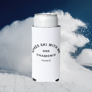 Après Ski With Me Winter Ski Crest Party Favour Seltzer Can Cooler