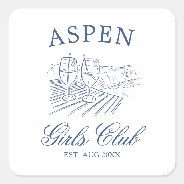 Après Ski With The Bride to Be Bach Weekend Square Sticker (Front)