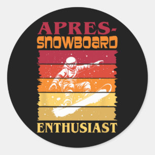 Apres-snowboard Enthusiast Classic Round Sticker