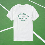 Après Tennis Social Club Custom Green Crest T-Shirt<br><div class="desc">Après Tennis Social Club Green Crest tennis mens t shirt. Personalise with the year and location. Perfect for a local tennis tournament,  as a gift for a tennis lover or for a tennis theme bachelor party. Designed to match our Après Tennis Social Club Collection.</div>