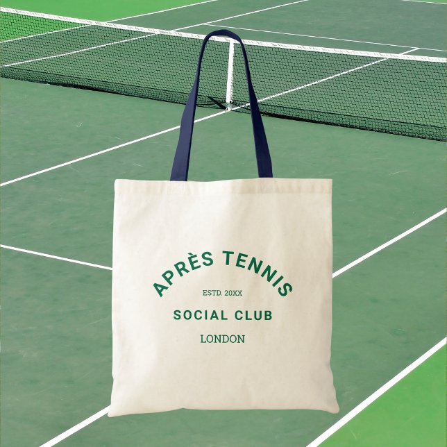 Après Tennis Social Club Green Crest Navy Handle  Tote Bag (Creator Uploaded)