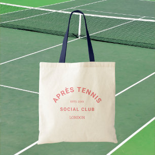 Après Tennis Social Club Pink Crest Navy Handle  Tote Bag